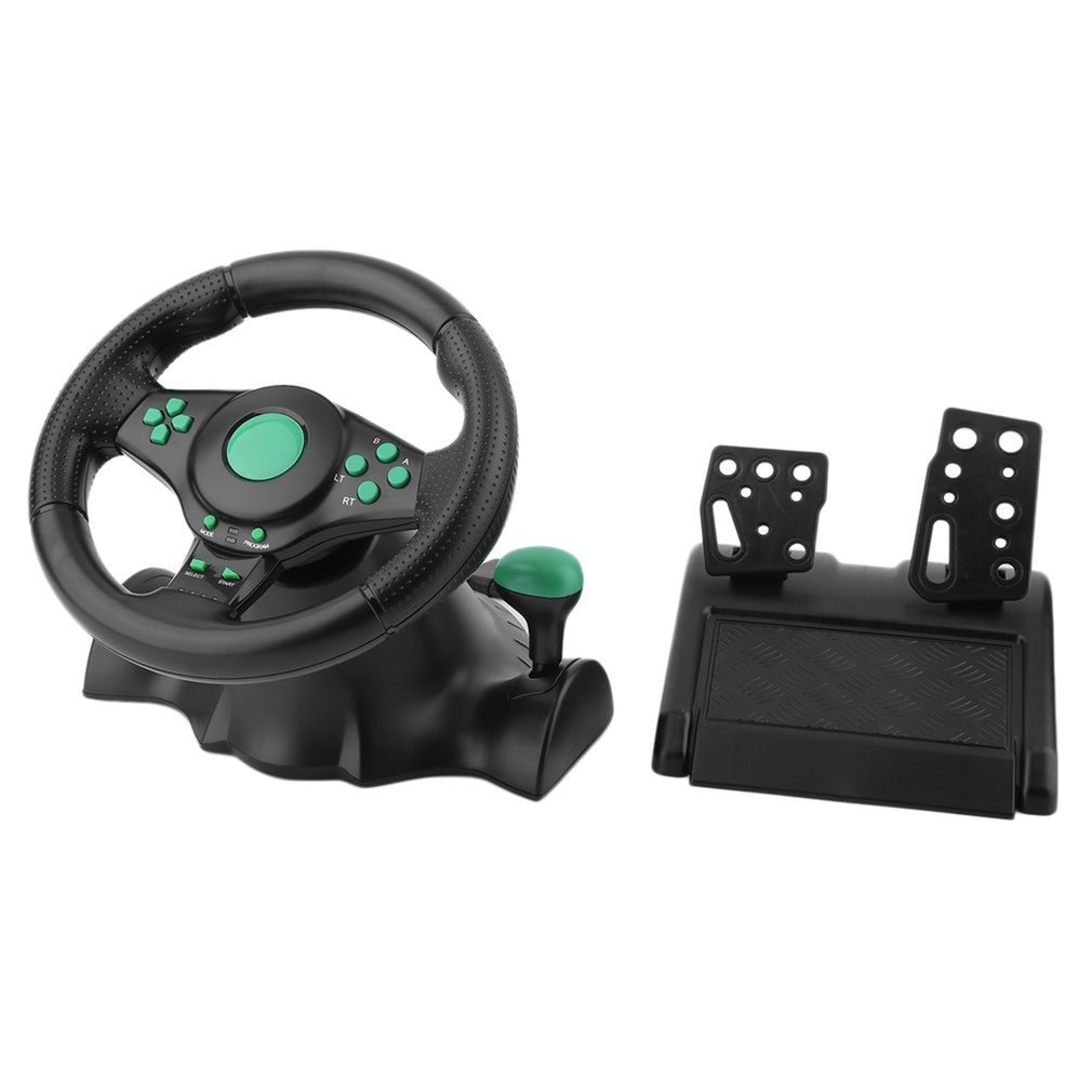 Рулевое колесо гоночное для XBOX 360, PS3, PS3, PS4, компьютера, USB, Автомобильное рулевое колесо, вращение на 180 градусов, вибрация с педалями.